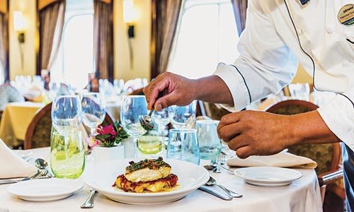 Gastronomia no navio Monarch