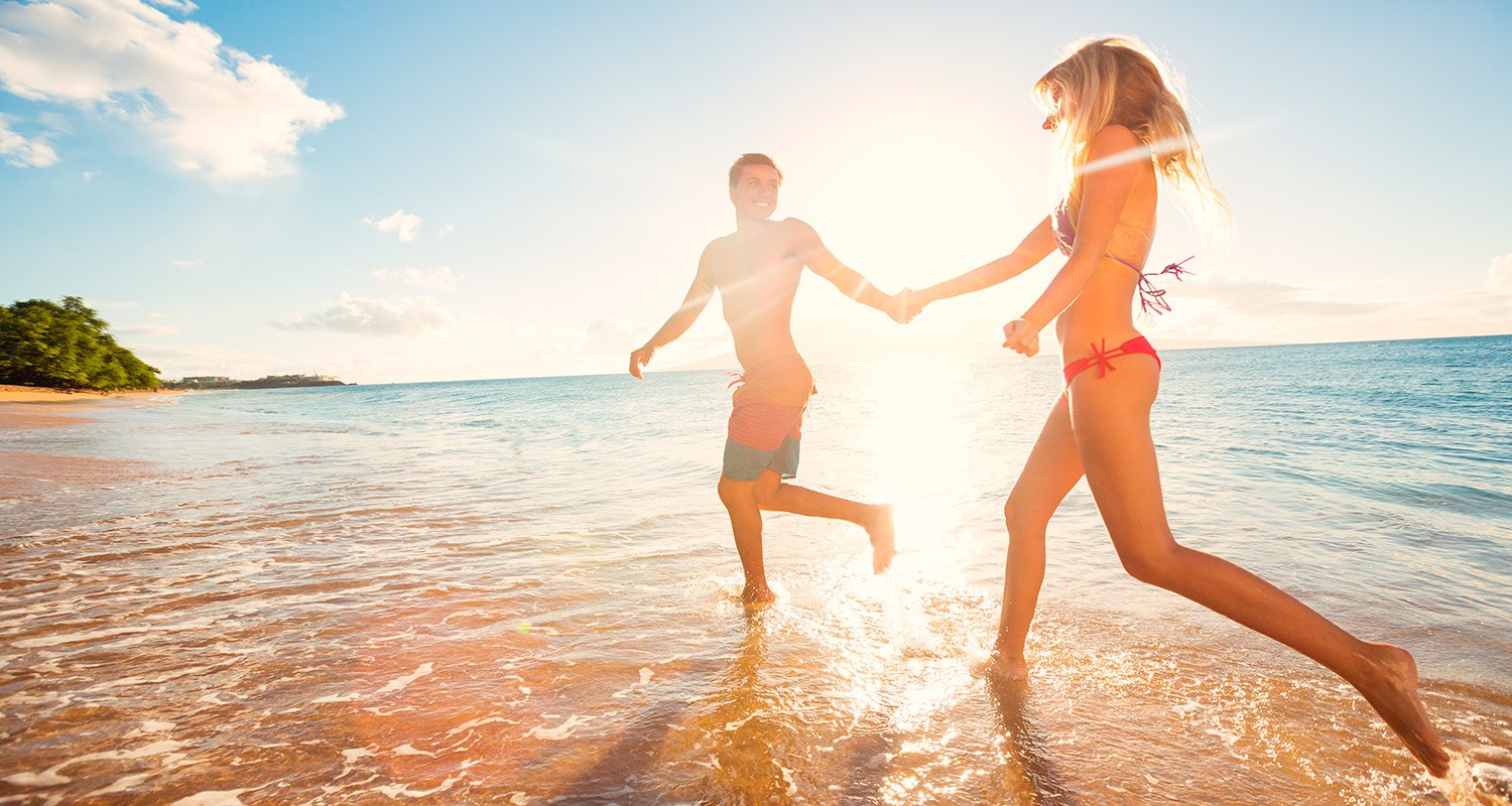 Casal na praia