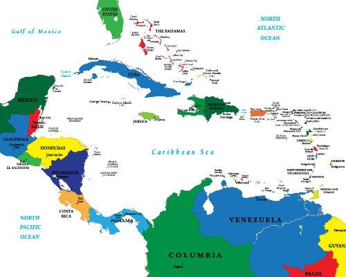 Mapa do Caribe