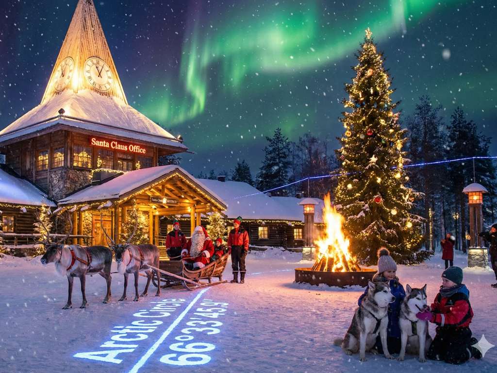 Não existe lugar mais natalino no mundo. Rovaniemi, na Lapônia, é a Terra Oficial do Papai Noel. 