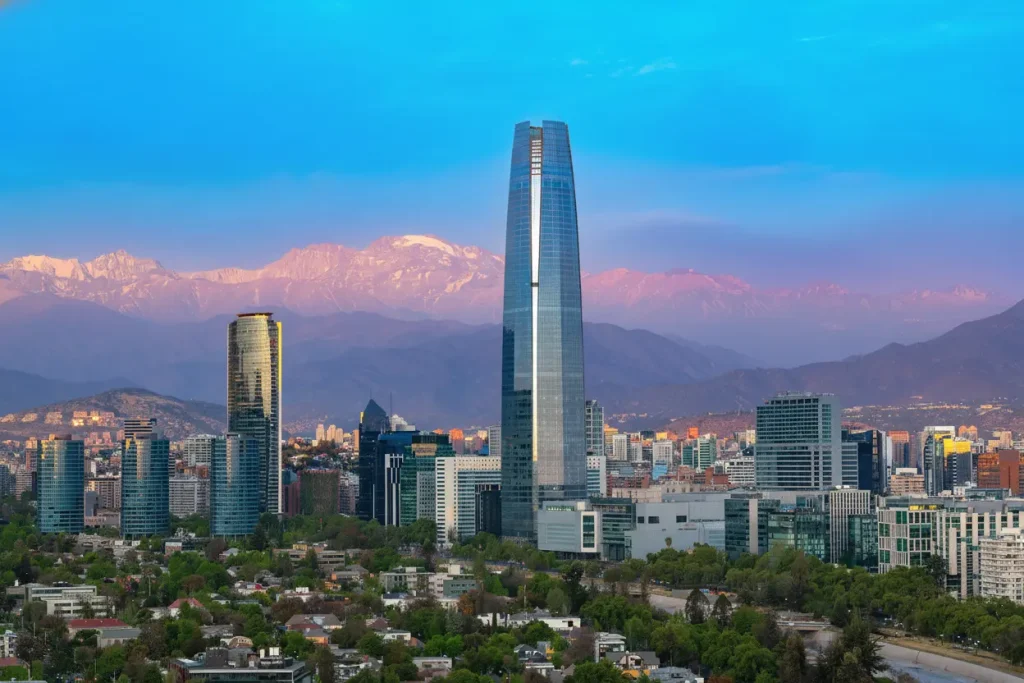 Vista da cidade de Santiago, no Chile