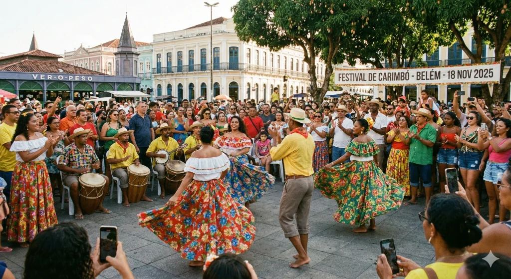 O ritmo do Norte: as noites na vila são embaladas pela dança e pelas cores do Carimbó em Alter do Chão.