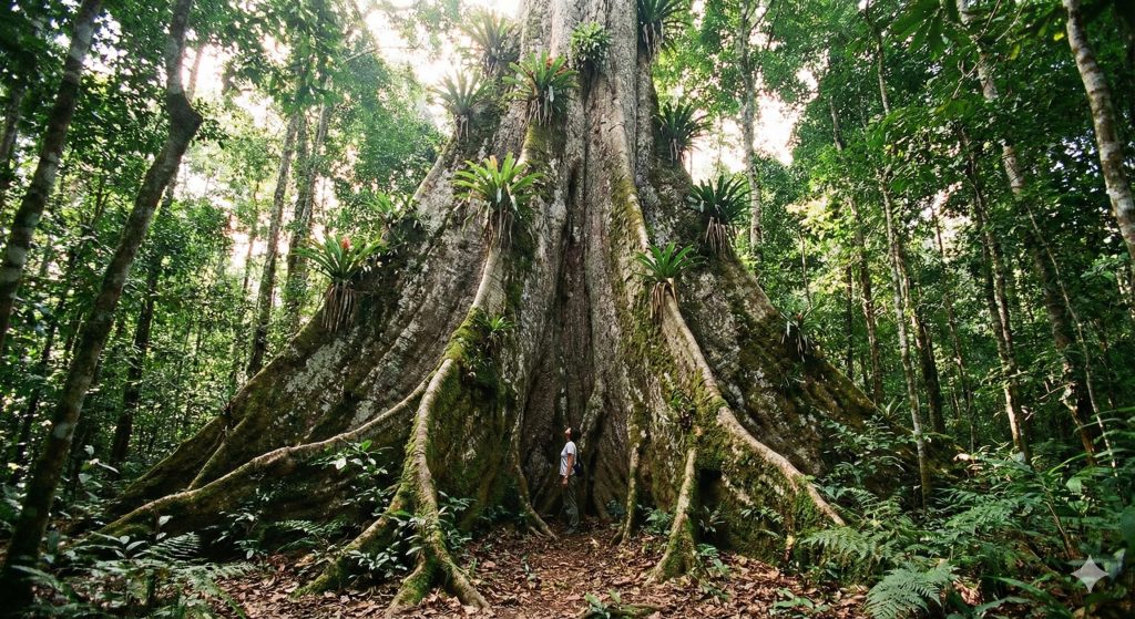 A vovó da floresta: trilhas na FLONA levam ao encontro de árvores centenárias e comunidades tradicionais.