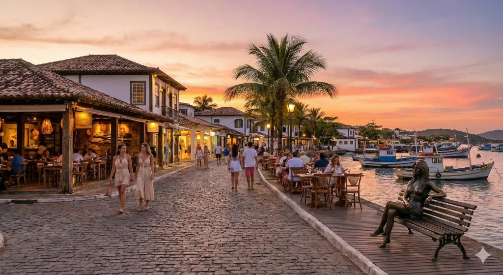 Búzios tem uma atmosfera única que mistura o rústico de uma vila de pescadores com a sofisticação de grifes e restaurantes de nível mundial.