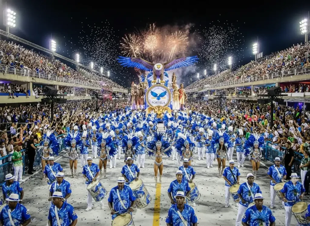 Cores, ritmo e emoção: os desfiles das escolas de samba do Rio de Janeiro são o cartão-postal definitivo do Carnaval no Brasil.