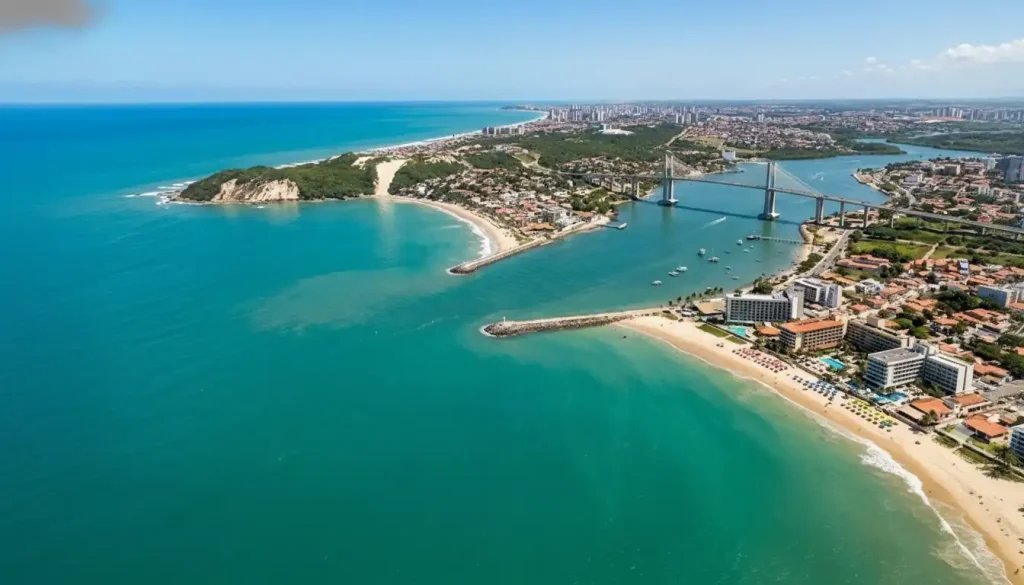 Entre o mar e a cidade: a Praia dos Artistas Natal oferece a combinação perfeita de praia urbana com fácil acesso ao centro histórico.