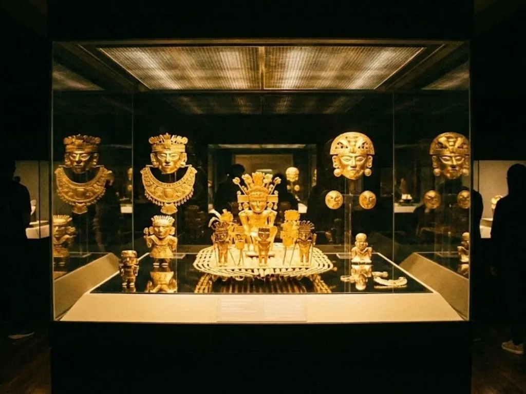 Em Bogotá, o Museu do Ouro guarda a maior coleção de ourivesaria pré-hispânica do mundo, um mergulho na história da sua viagem para a Colômbia.