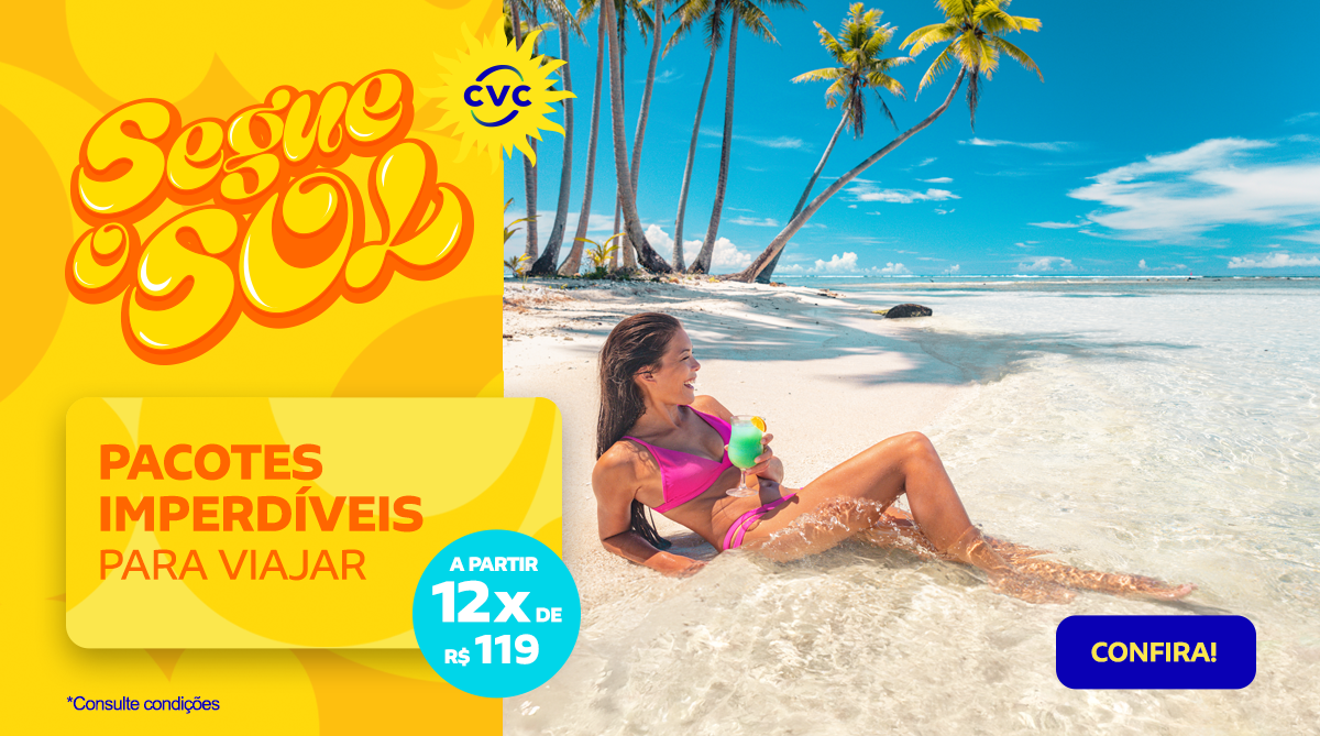 Pacotes imperdíveis a partir de 12x de R$119