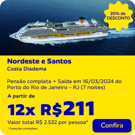 Nordeste e Santos com a Costa Diadema