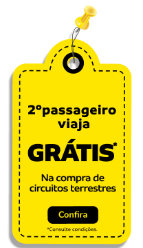 2º passageiro viaja GRÁTIS*  Na compra de circuitos terrestres 