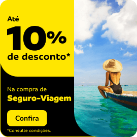 Até 10% de desconto* na compra de Seguro-Viagem 