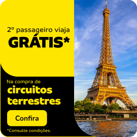 2º passageiro viaja GRÁTIS* na compra de circuitos terrestres 