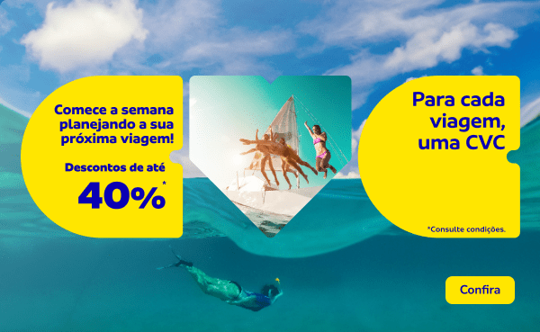 Comece a semana planejando a sua próxima viagem!  