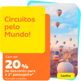 Garanta 20% de desconto para o 2º passageiro em circuitos fluviais e exóticos*