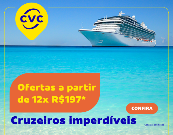Cruzeiros imperdíveis a partir de 12x R$ 197*