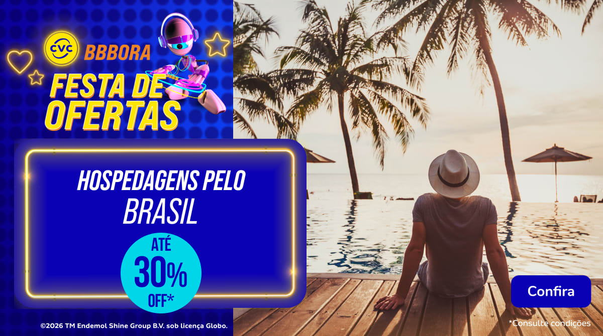 Hospedagens pelo Brasil com até 30% OFF