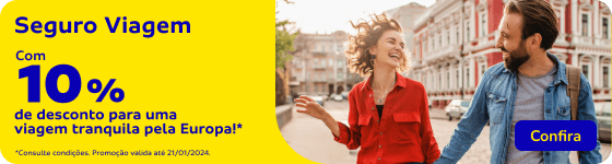 Seguro viagem com até 10% de desconto para uma viagem tranquila pela Europa*