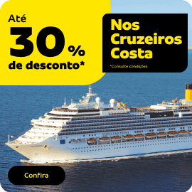 Até 30% de desconto nos Cruzeiros Costa*