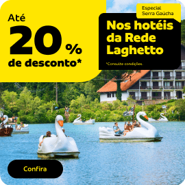 Até 20% de desconto nos hotéis da rede Laghetto*