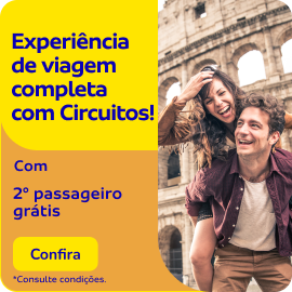 Circuitos com 2° passageiro grátis