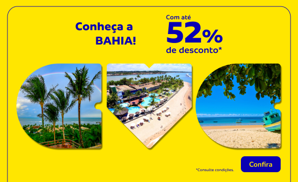 Conheça a Bahia com até 52% de desconto