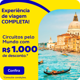 Circuitos pelo Mundo com R$ 1.000 de desconto!