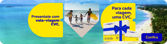 Presenteie com vale-viagem CVC.