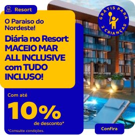 Diária no Resort MACEIO MAR ALL INCLUSIVE com TUDO INCLUSO! 