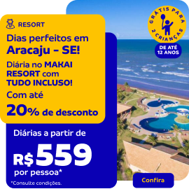 Dias perfeitos em Aracaju - SE! Diária no MAKAI RESORT com TUDO INCLUSO! 