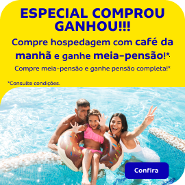 Compre hospedagem com café da manhã e ganhe meia-pensão!*