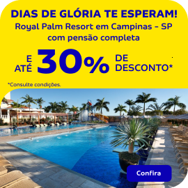 Royal Palm Resort em Campinas-SP com Pensão Completa e até 30% OFF 