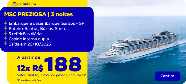 MSC PREZIOSA | 3 noites 