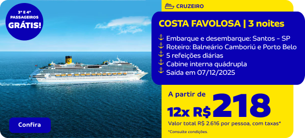 COSTA FAVOLOSA | 3 noites