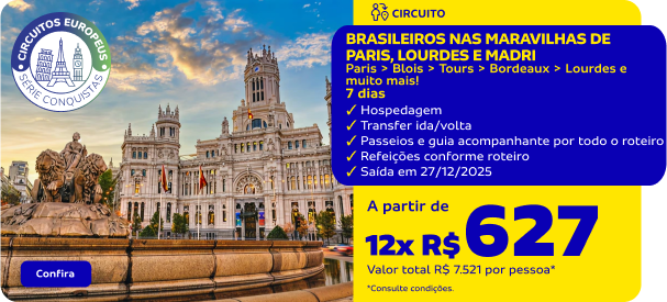 BRASILEIROS NAS MARAVILHAS DE PARIS, LOURDES E MADRI 