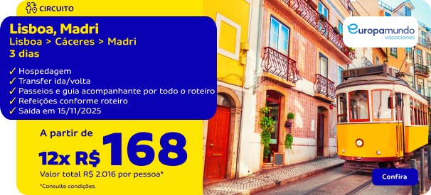 Lisboa > Caceres > Madri - 3 dias