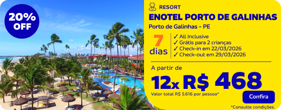 7 diárias no ENOTEL PORTO DE GALINHAS em Porto de Galinhas - PE
