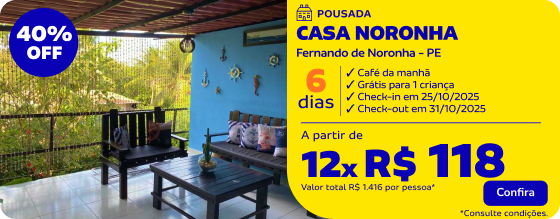 6 diárias na CASA NORONHA em Fernando de Noronha - PE
