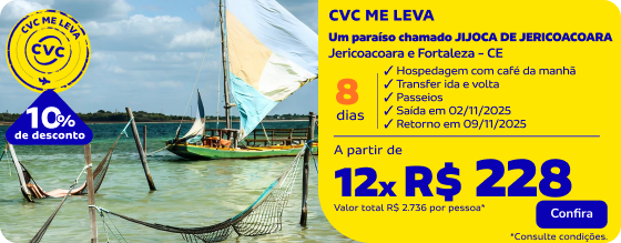 CVC ME LEVA Um paraíso chamado JIJOCA DE JERICOACOARA a partir de 12x R$ 228