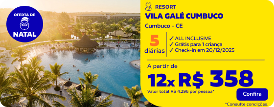 5 diárias no VILA GALÉ CUMBUCO a partir de 12x R$ 358