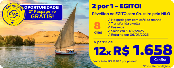2 por 1 – EGITO! Réveillon no EGITO com Cruzeiro pelo NILO