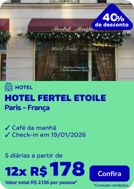 5 diárias no HOTEL FERTEL ETOILE 