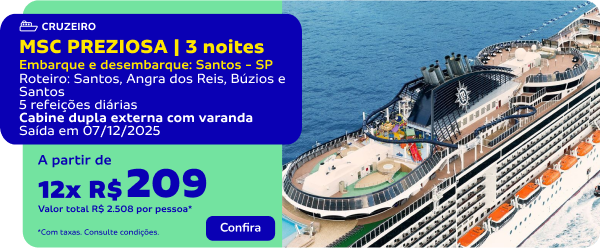 MSC Preziosa | 3 noites