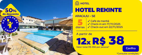 5 Diárias no HOTEL REKINTE em Aracaju