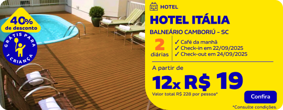 2 Diárias no HOTEL ITÁLIA em Balneário Camboriú
