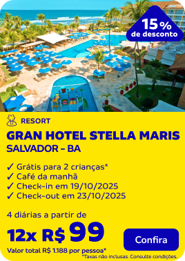 4 Diárias no GRAN HOTEL STELLA MARIS, Salvador - SP