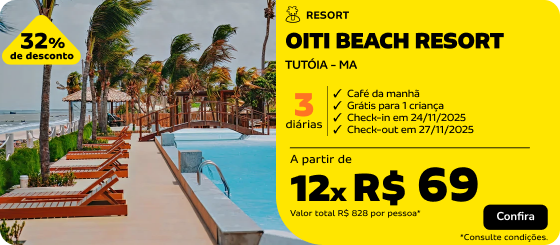 3 Diárias no OITI BEACH RESORT em Tutóia