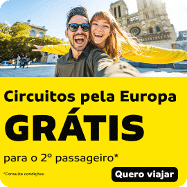 Circuitos pelo Europa GRÁTIS para o 2º passageiro 