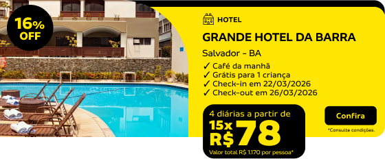 4 diárias no GRANDE HOTEL DA BARRA 