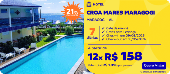 7 Diárias no CROA MARES MARAGOGI em Maragogi - AL