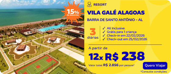 3 Diárias no VILA GALÉ ALAGOAS em BARRA DE SANTO ANTÔNIO - AL 